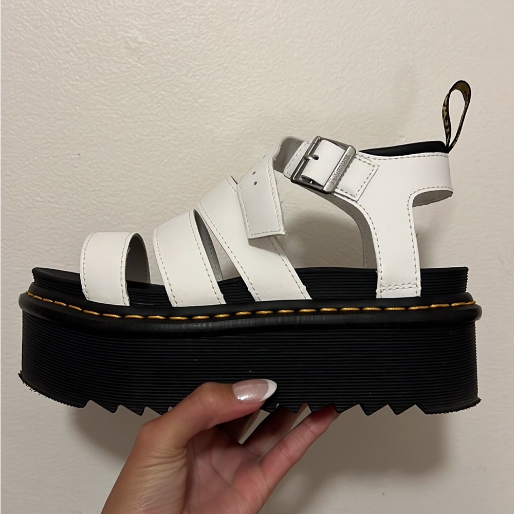 Dr. Martens White Platform Sandals